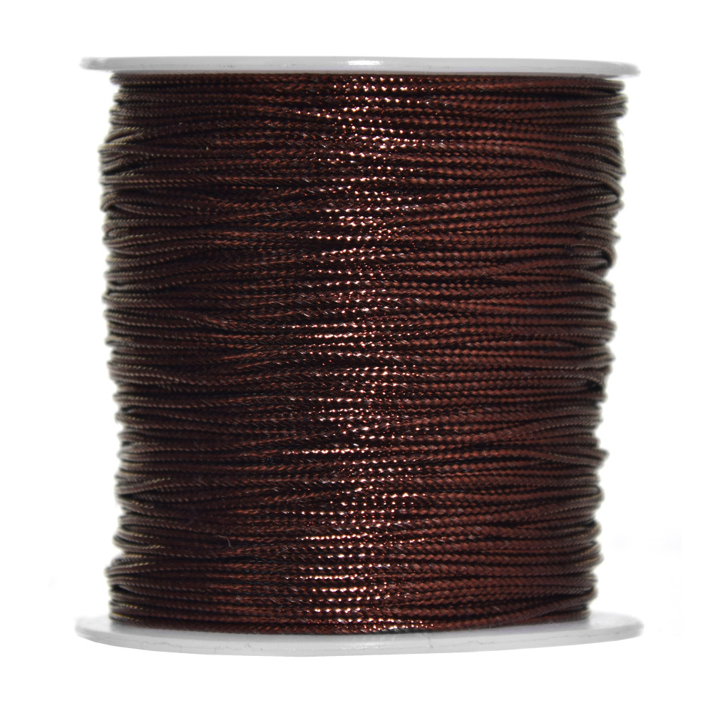 Decorative metallized twin - dark brown, 1 mm x 100 m