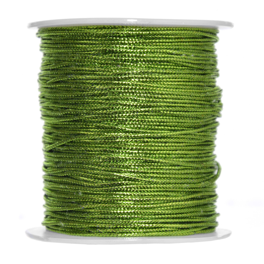 Sznurek dekoracyjny, metalizowany - jasnozielony, 1 mm x 100 m