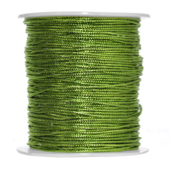 Sznurek dekoracyjny, metalizowany - jasnozielony, 1 mm x 100 m