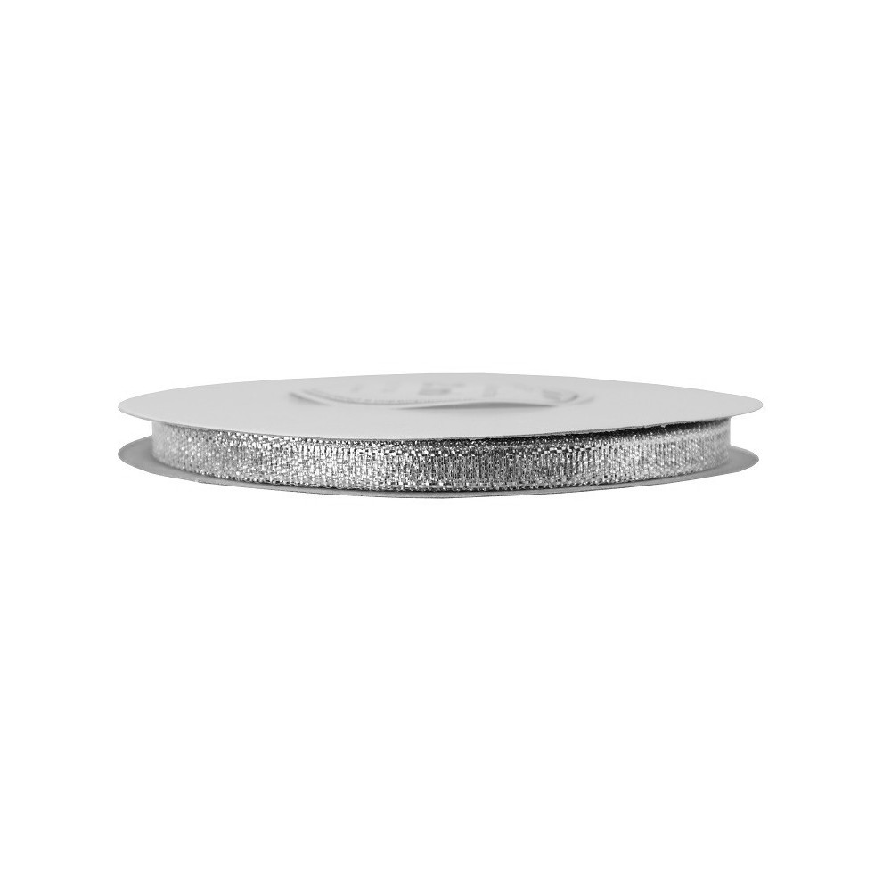 Glitter Ribbon 6 mm 32 m Silver