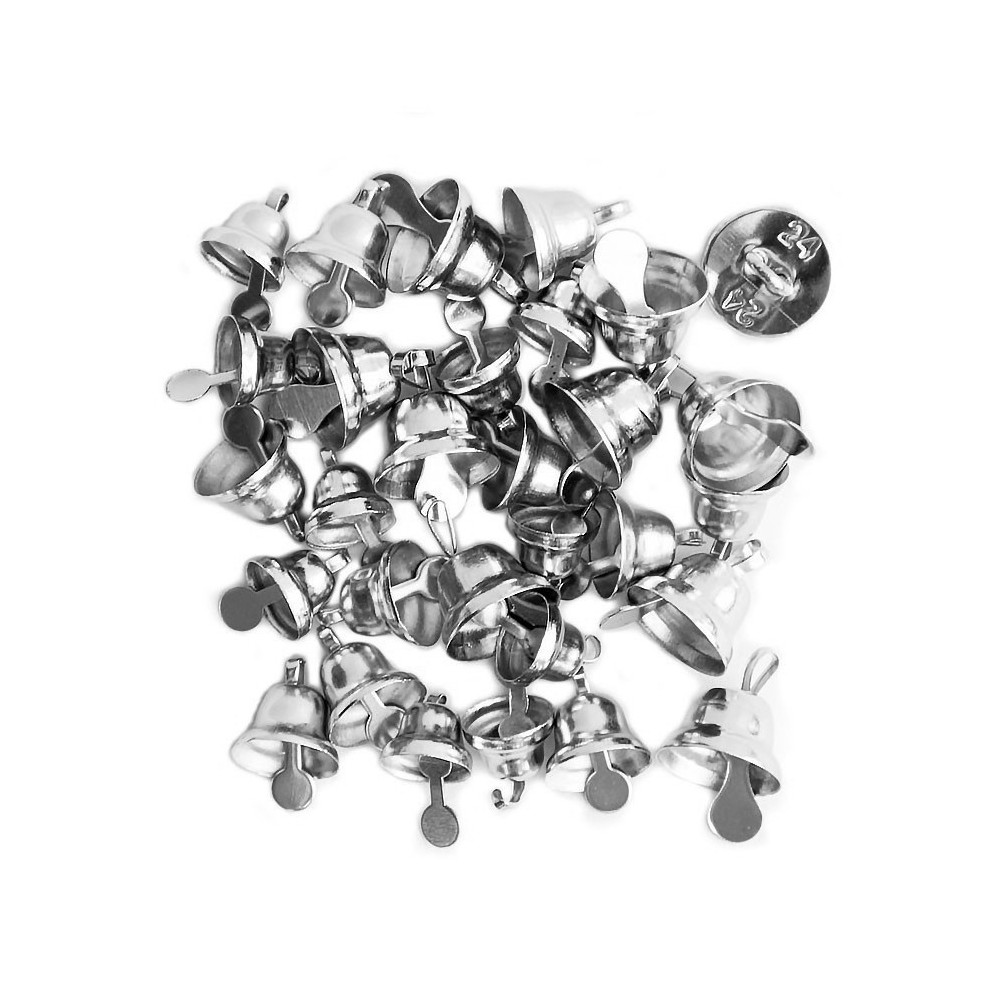 Assorted craft bells - silver, 30 pcs.