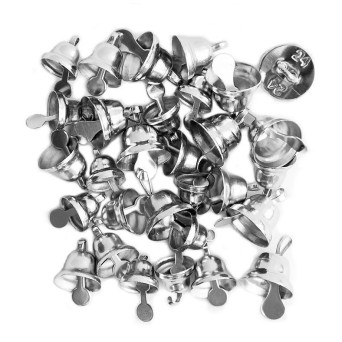 Dzwoneczki ozdobne, metalowe - DpCraft - srebrne, 30 szt.