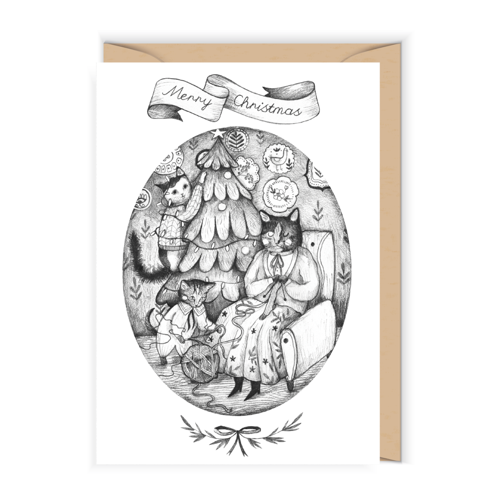 Greeting card - Cudowianki - Christmas cats, 12 x 17 cm