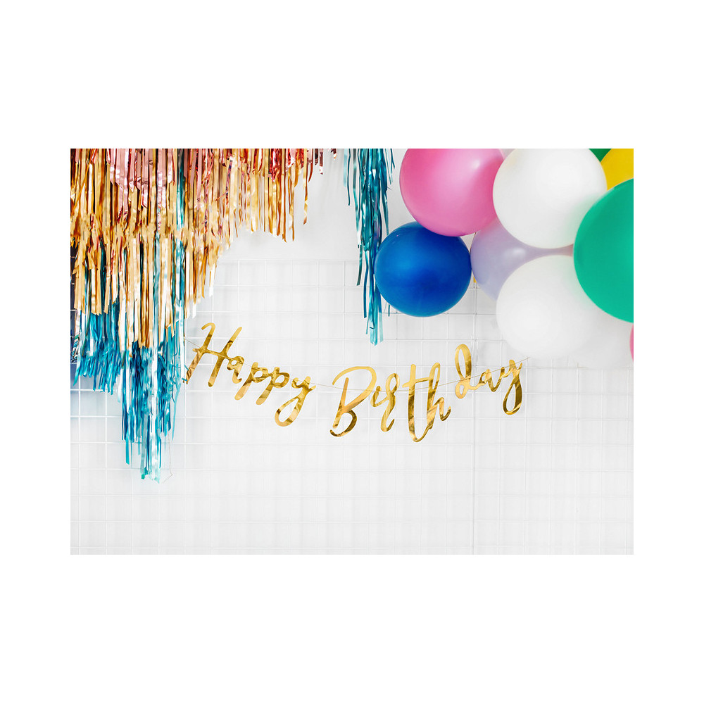 Happy Birthday banner - gold