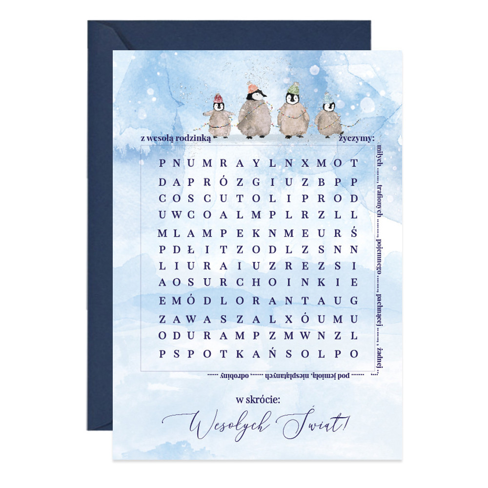 Kartka okolicznościowa A6 - Paperwords - Świąteczna wykreślanka