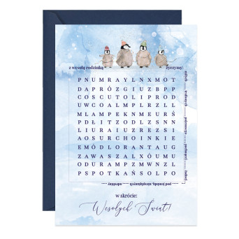 Greeting card A6 - Paperwords - Świąteczna wykreślanka