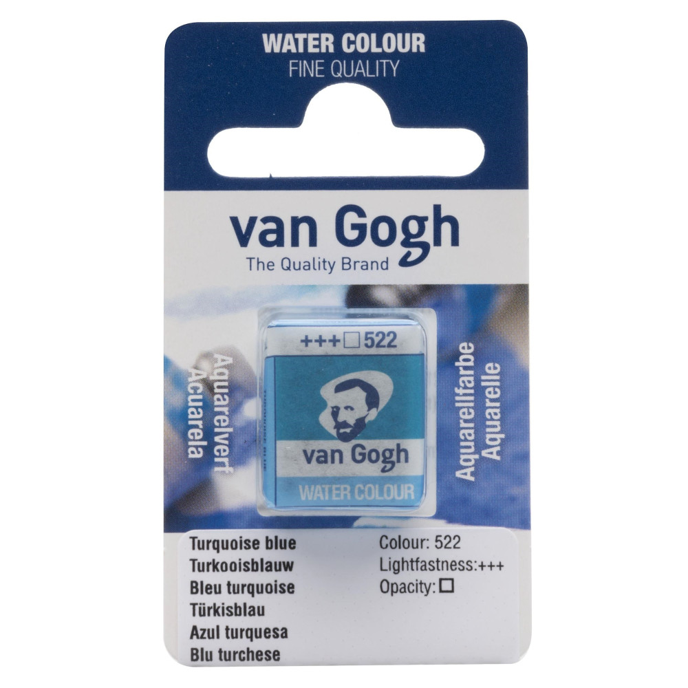 Farba akwarelowa w kostce - Van Gogh - 522 Turquoise Blue