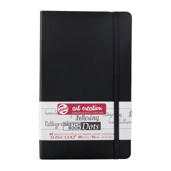 Sketch Book 13 x 21 cm - Talens Art Creation - dotted, black, 80g, 80 sheets