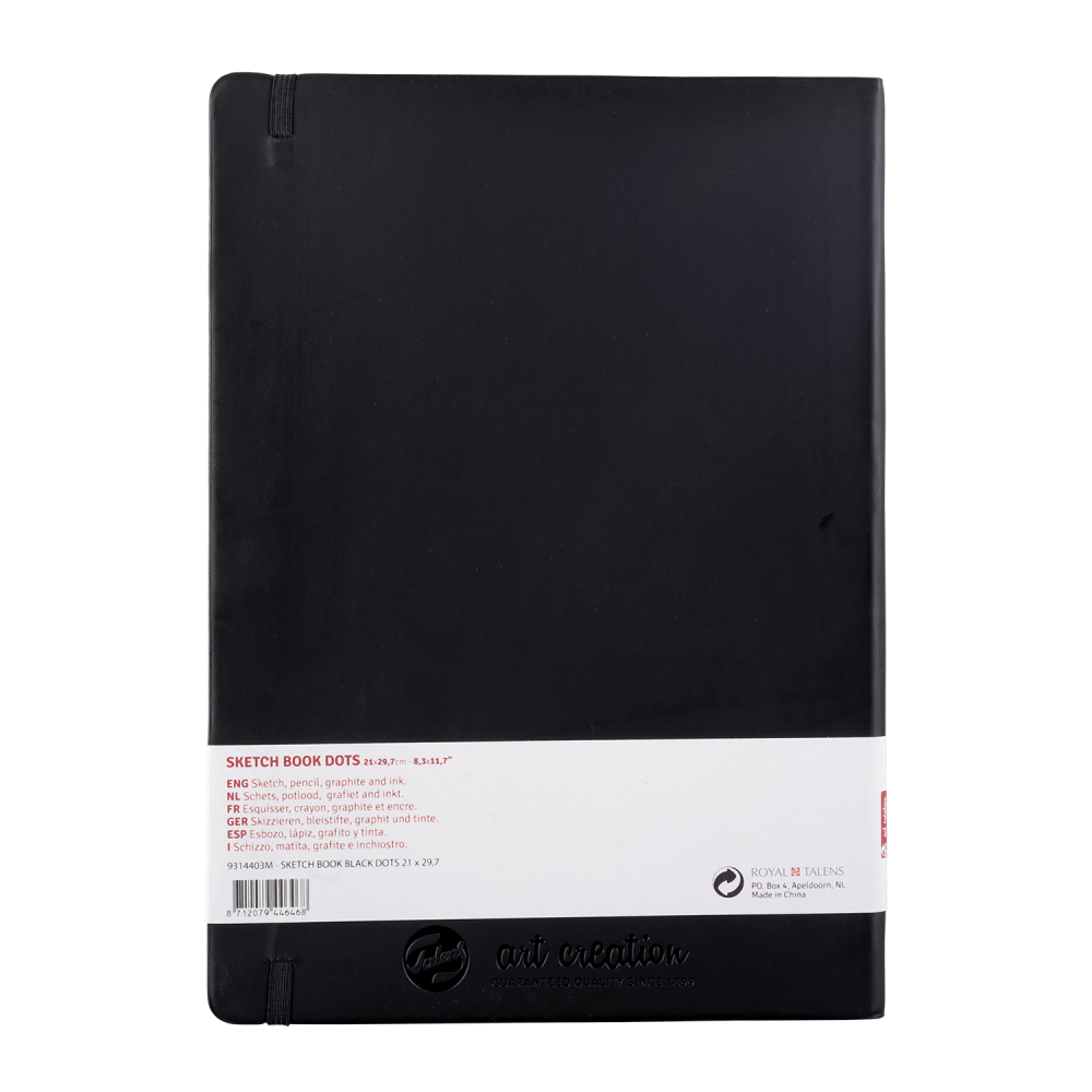 Sketch Book 21 x 30 cm - Talens Art Creation - dotted, black, 80g, 80 sheets