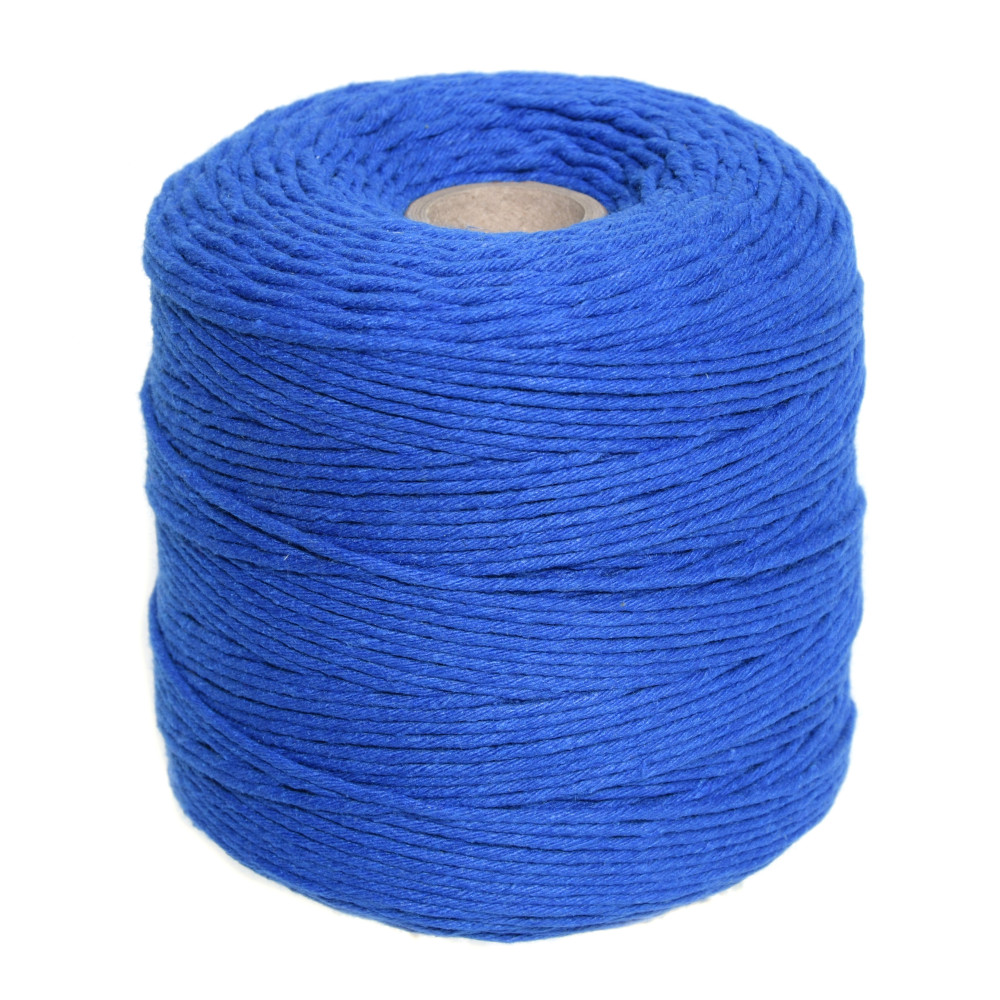 Sznurek bawełniany do makramy - niebieski, 2 mm, 500 g, 300 m
