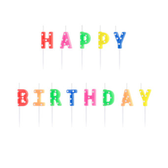 Birthday candles Happy Birthday - 13 pcs.