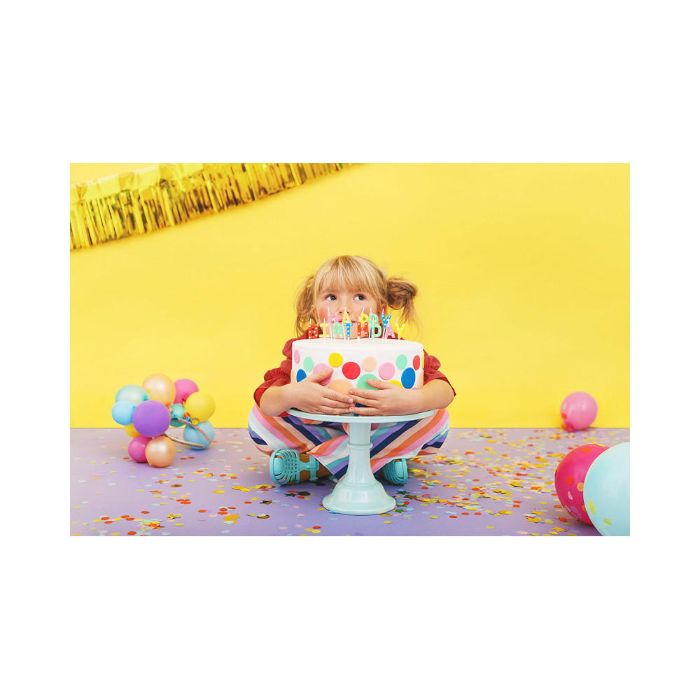 Świeczki urodzinowe Happy Birthday - kolorowe, 13 szt.