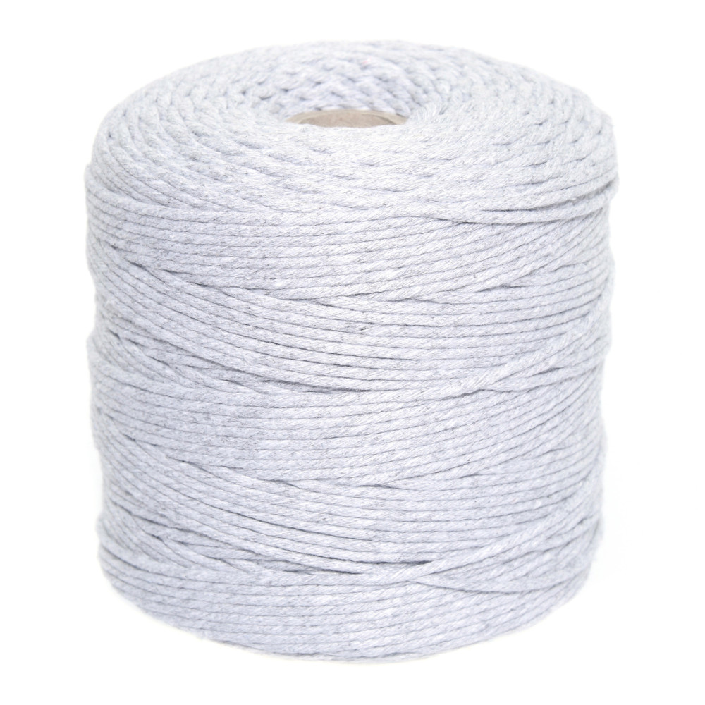 Sznurek bawełniany do makramy - szary, 2 mm, 500 g, 300 m