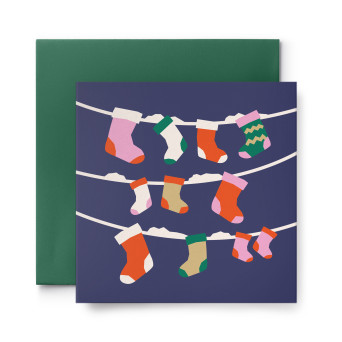 Greeting card - Suska & Kabsch - Christmas Socks, 14 x 14 cm