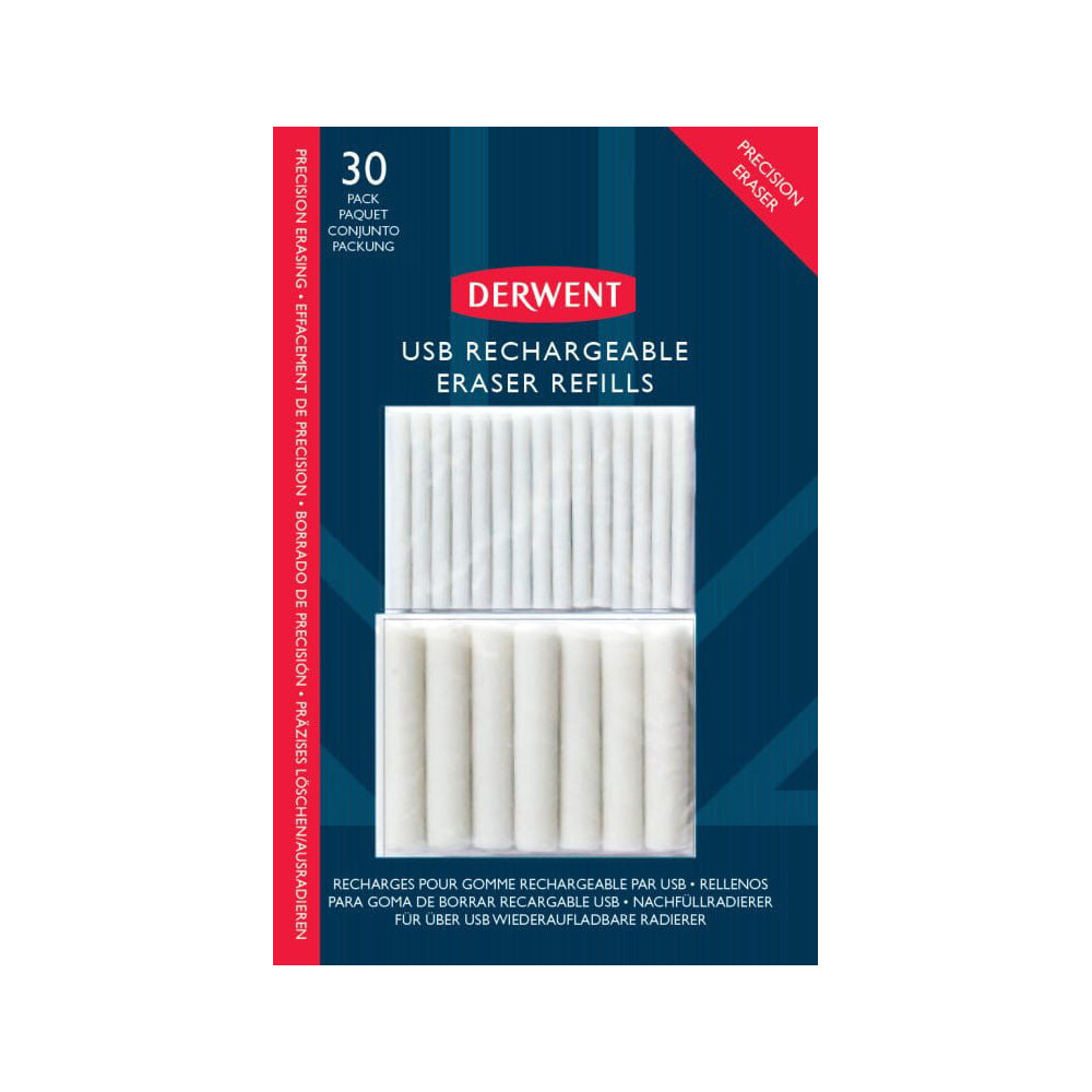 Wkłady do gumki elektrycznej na USB - Derwent - 30 szt.
