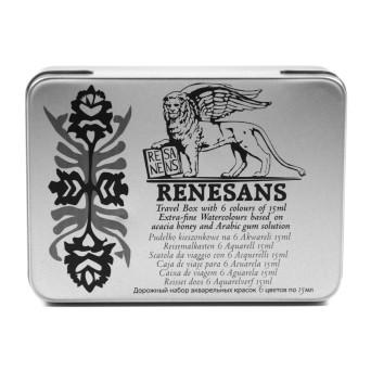 Watercolors Intense in metal case - Renesans - 6 pcs.