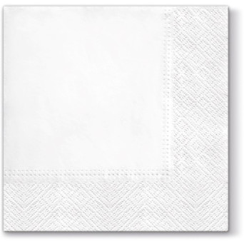 Decorative napkins - Paw - white, Unicolor Lunch, 20 pcs.
