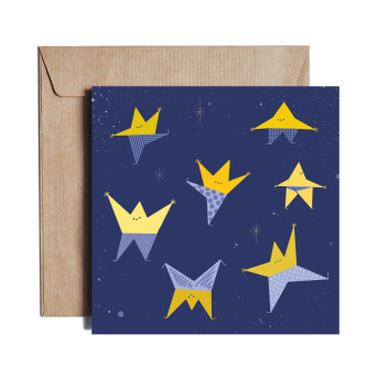Greeting card - Pieskot - Little Mon Stars, 14,5 x 14,5 cm