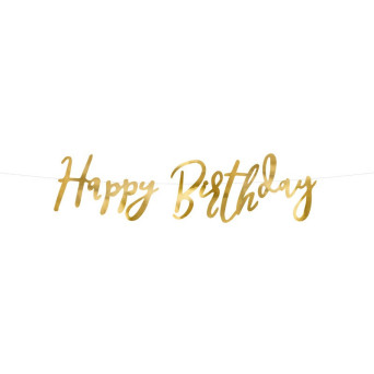 Happy Birthday banner - gold