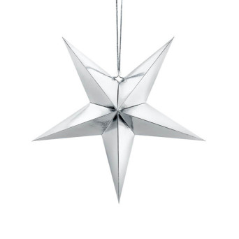 Decorative paper star - silver, 45 cm