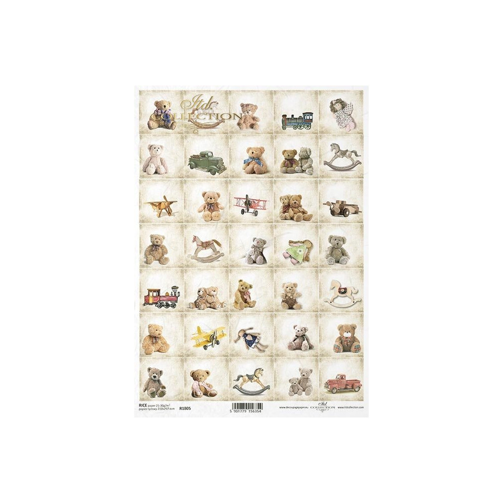 Papier do decoupage A4 - ITD Collection - ryżowy, R1805