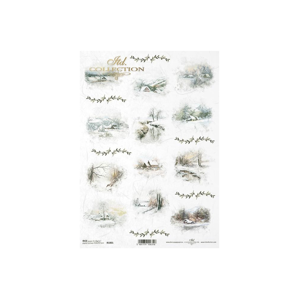 Papier do decoupage A4 - ITD Collection - ryżowy, R1801