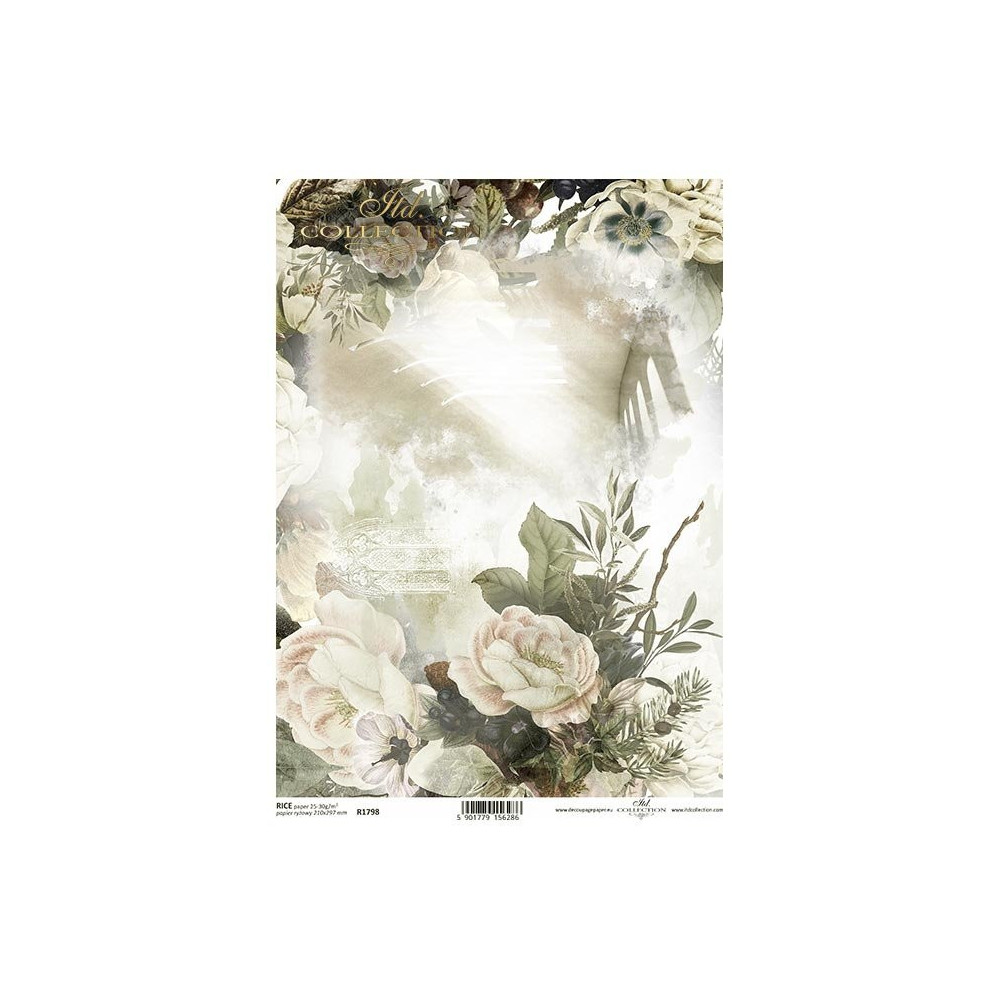 Papier do decoupage A4 - ITD Collection - ryżowy, R1798