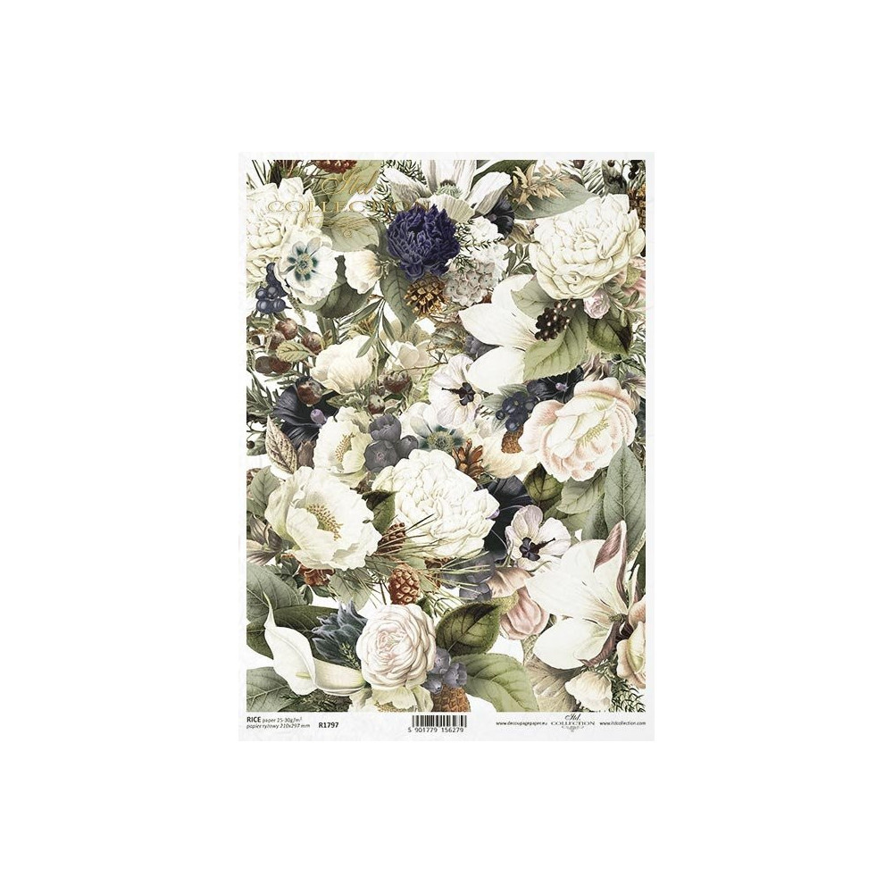 Papier do decoupage A4 - ITD Collection - ryżowy, R1797