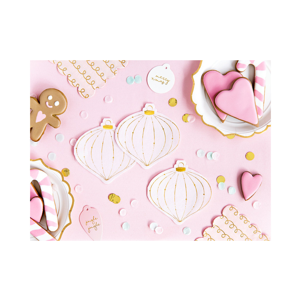 Serving Baubles napkins - pink and gold, 20 pcs.