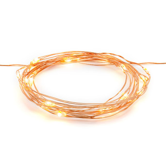 Lampki dekoracyjne LED - miedziane, ciepłe światło, 1,9 m