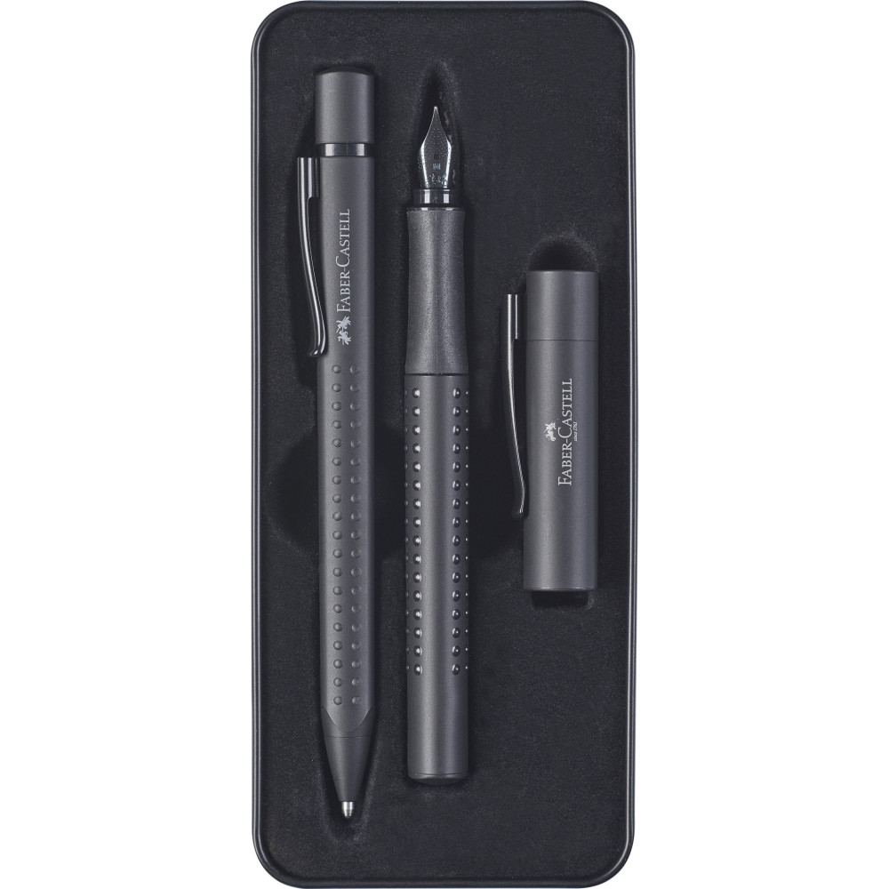Gift set of fountain pen and ballpoint pen Grip 2011 - Faber-Castell - Black