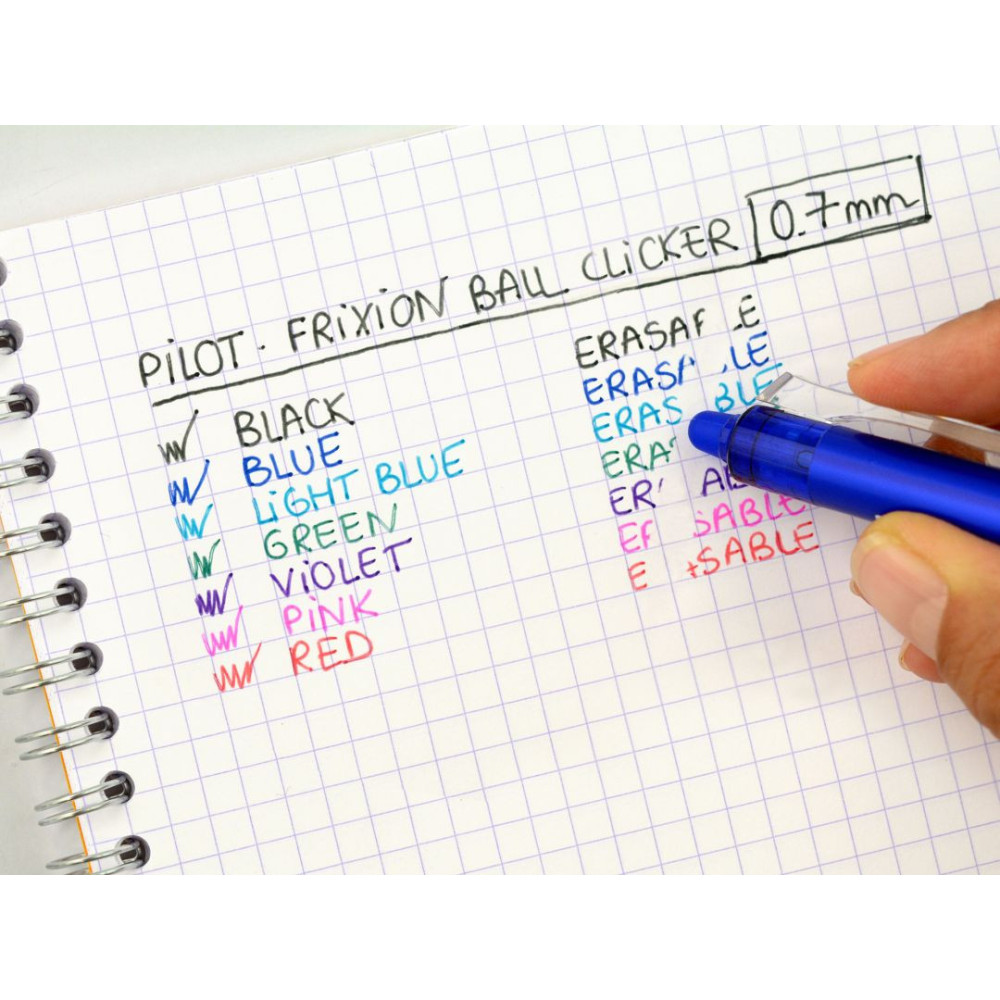 Frixion Ball clicker pen - Pilot - blue, 0,7 mm