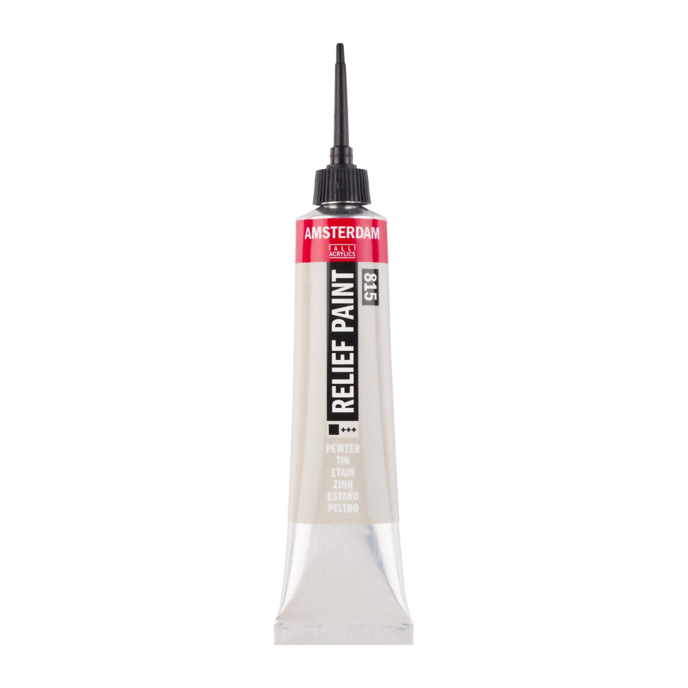 Konturówka do szkła Relief - Amsterdam - Pewter 2, 20 ml