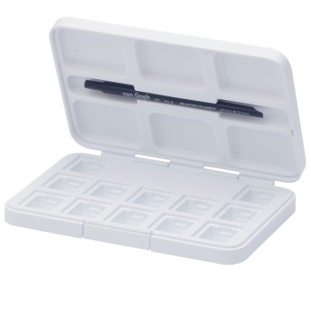 Case, pocket box for watercolor half pans - Van Gogh - white, 12 pcs.