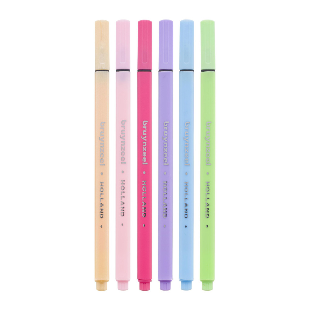 Fineliners set - Bruynzeel - Pastel, 6 pcs