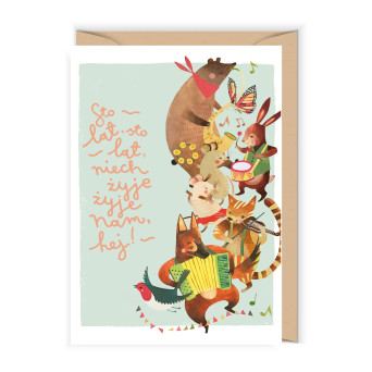 Greeting card - Cudowianki - Urodzinowa orkiestra, 12 x 17 cm