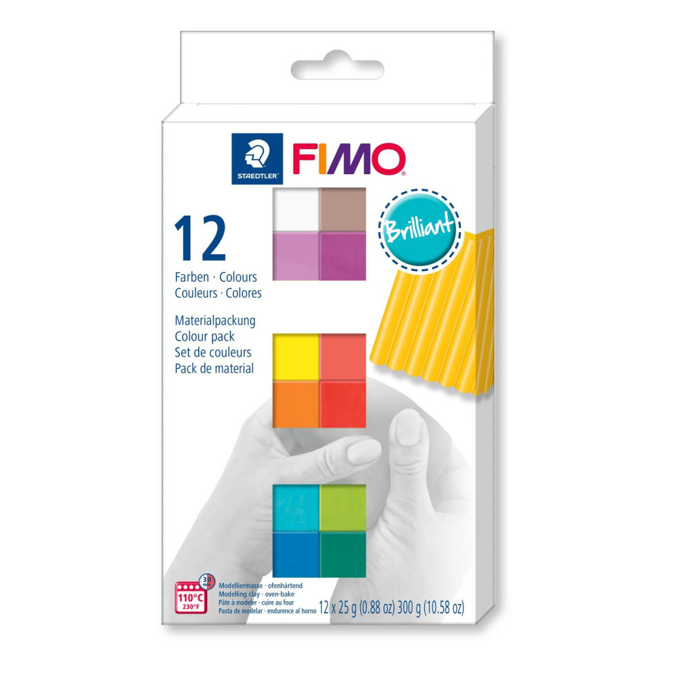 Zestaw masy termoutwardzalnej Fimo Soft - Staedtler - Brilliant, 12 kolorów