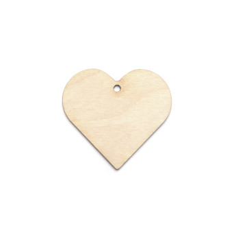 Wooden heart pendant - Simply Crafting - 4 cm