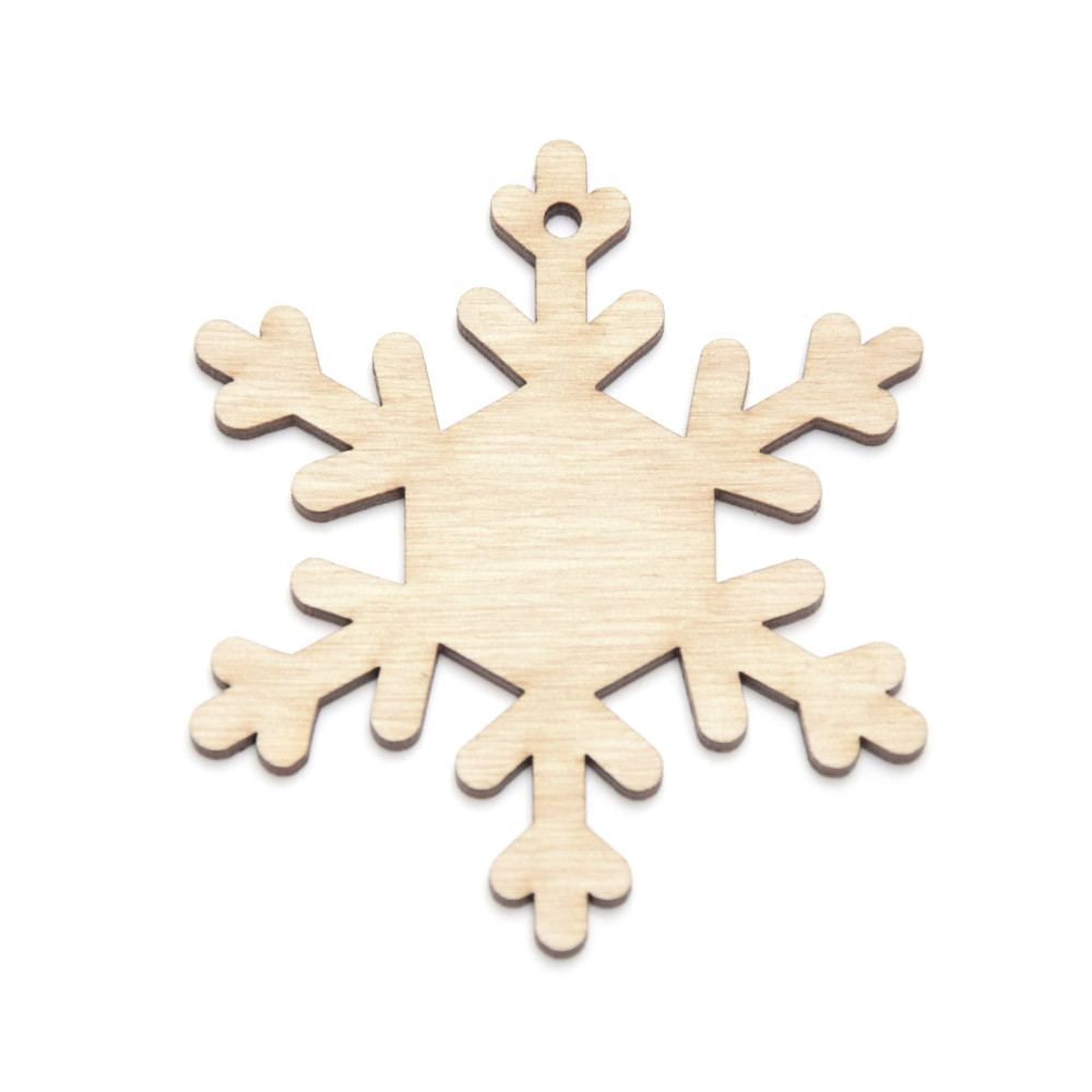 Drewniana zawieszka - Simply Crafting - śnieżynka, 7 cm