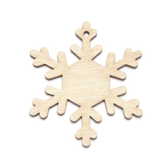 Drewniana zawieszka - Simply Crafting - śnieżynka, 7 cm