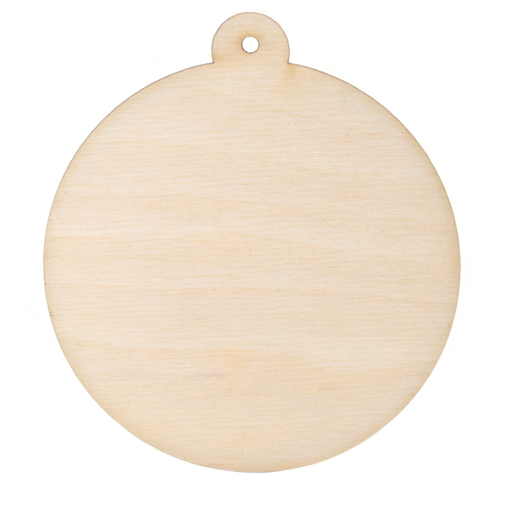 Drewniana zawieszka - Simply Crafting - bombka kółko, 9 cm