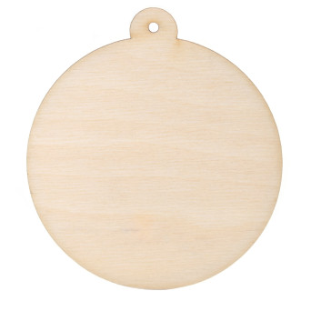 Drewniana zawieszka - Simply Crafting - bombka kółko, 9 cm