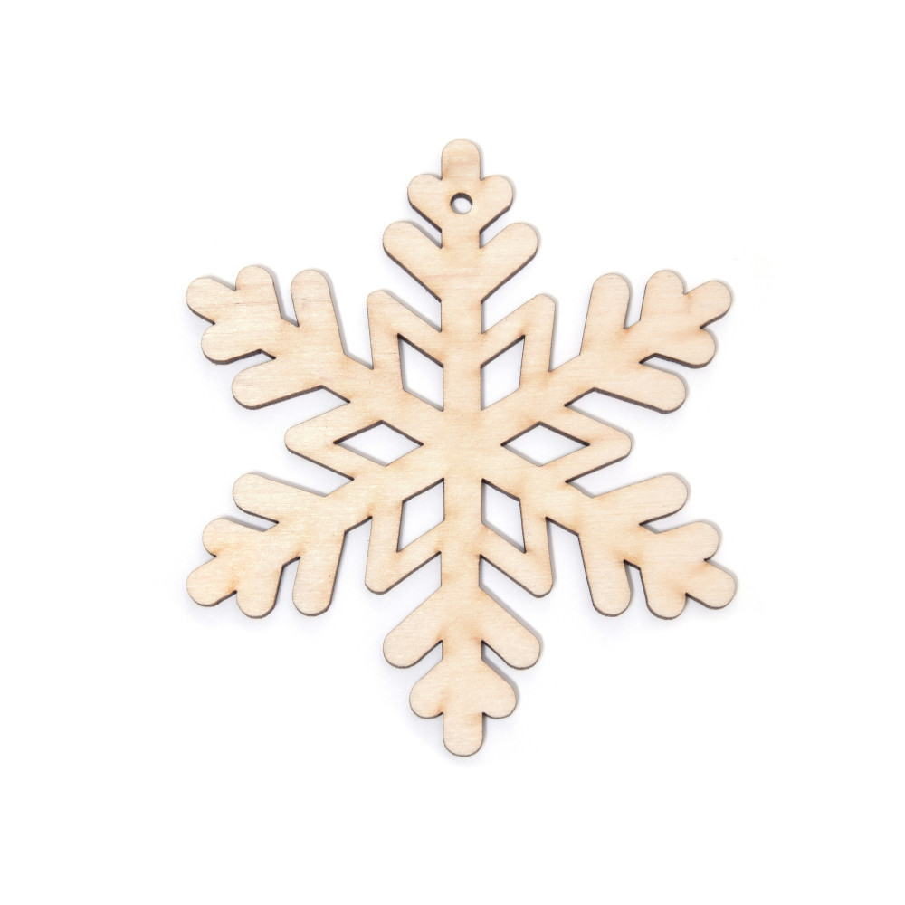 Drewniana zawieszka - Simply Crafting - śnieżynka, 7 cm