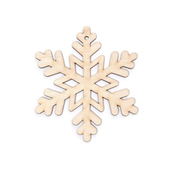 Drewniana zawieszka - Simply Crafting - śnieżynka, 7 cm