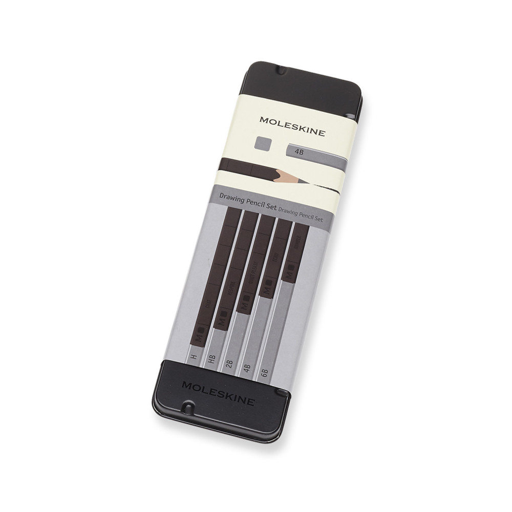 Zestaw ołówków z drewna cedrowego w metalowym etui - Moleskine - 5 szt.