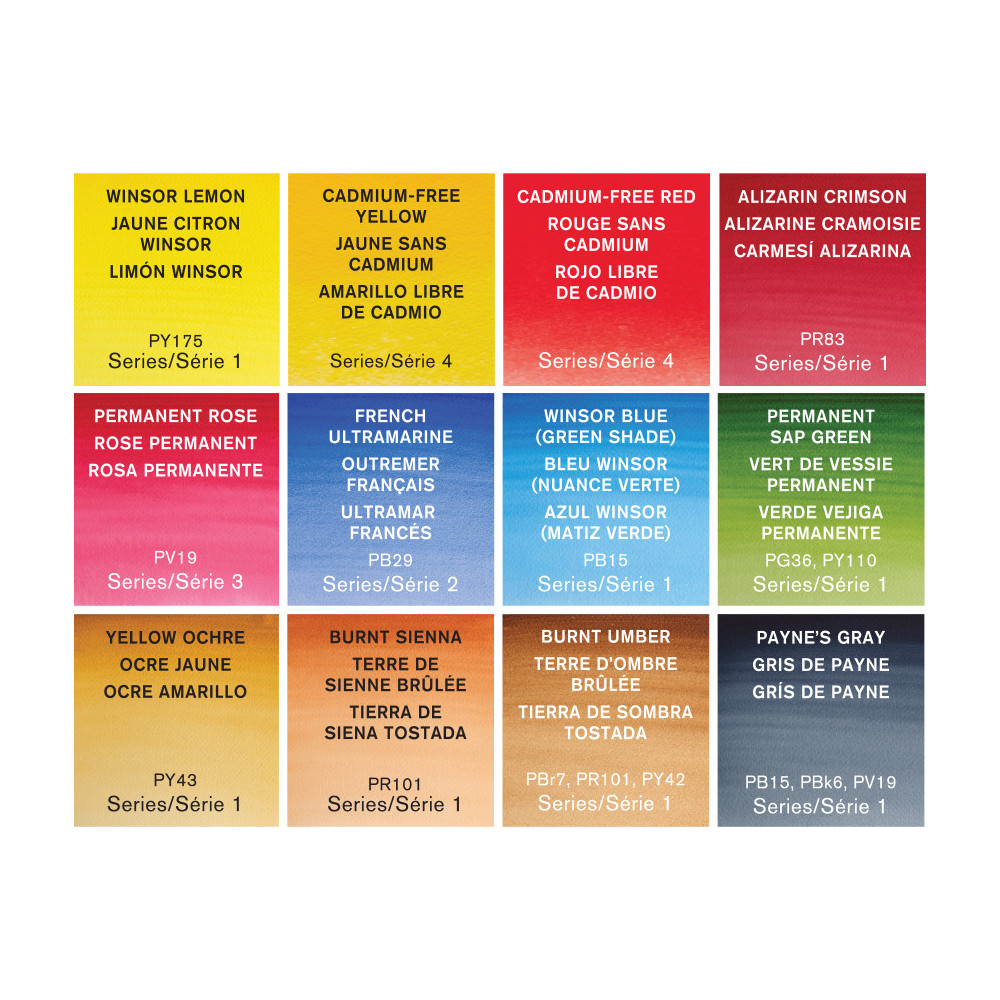 Zestaw farb akwarelowych Professional - Winsor & Newton - 12 kolorów x 5 ml