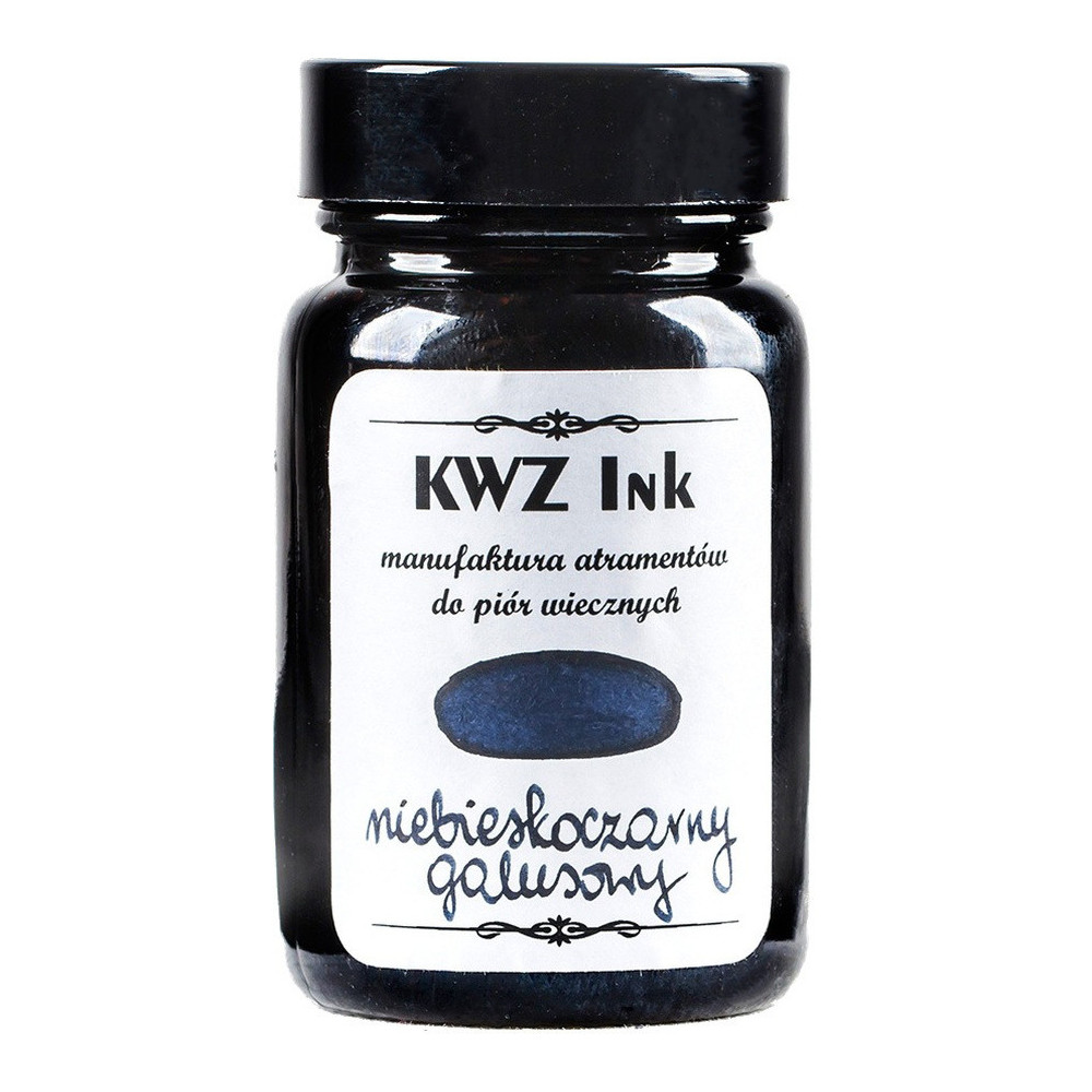 Atrament do piór wiecznych - KWZ Ink - niebieskoczarny galusowy, 60 ml