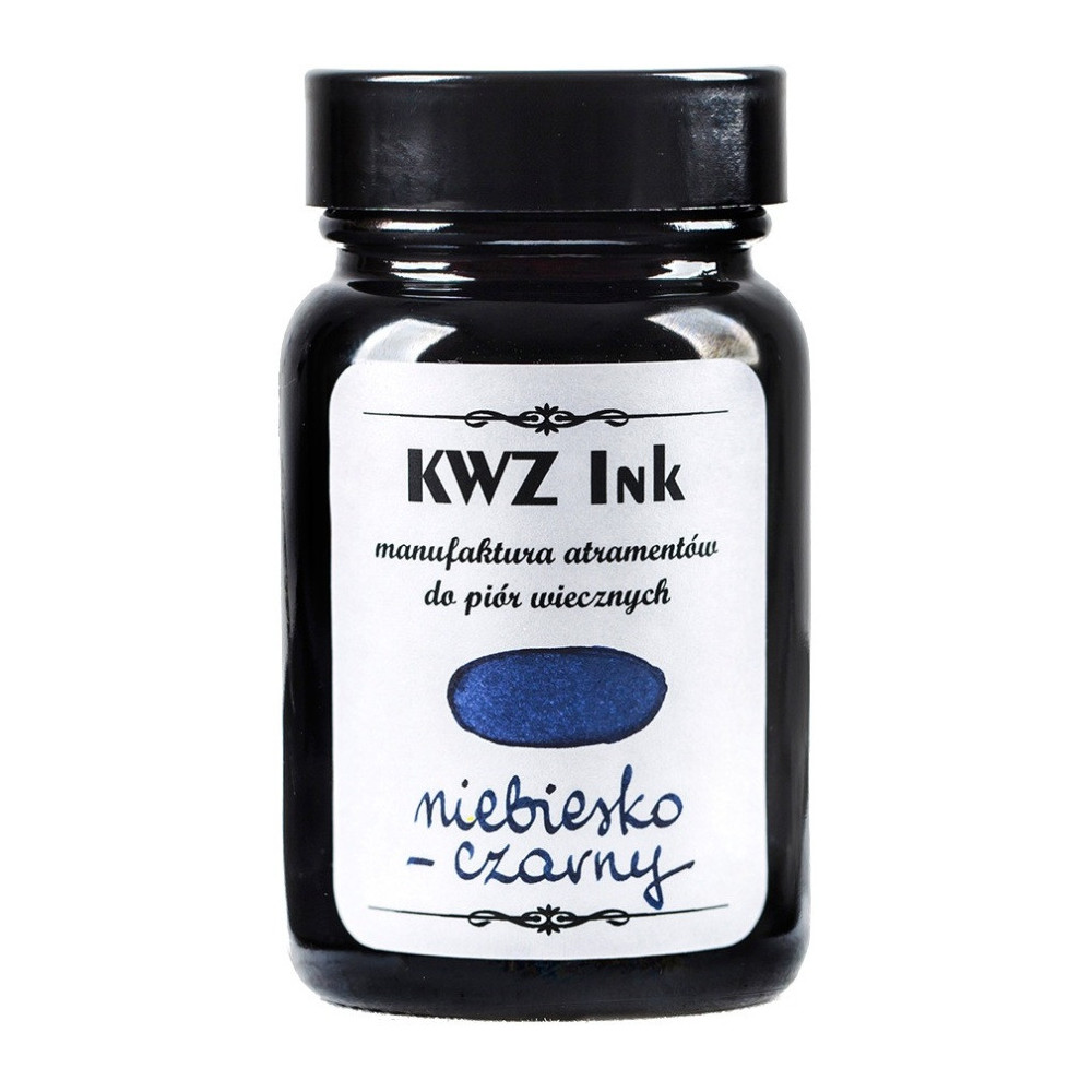 Atrament do piór wiecznych - KWZ Ink - niebieskoczarny, 60 ml