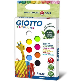 Patplume Fluo modelling plasticine - Giotto - 8 colors x 33 g