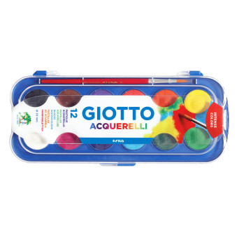 Farby akwarelowe dla dzieci w plastikowym etui - Giotto - 12 kolorów